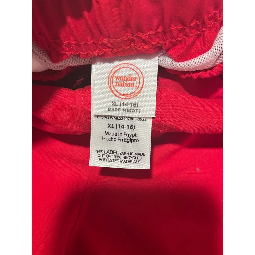 Wonder Nation Swim Shorts Boys XL 14-16 Red NEW UPF 50+ Everyday Trunks